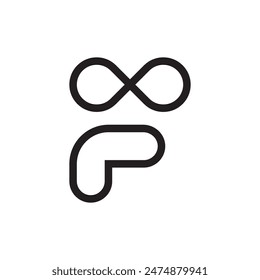 Letter F infinity creative line logo design