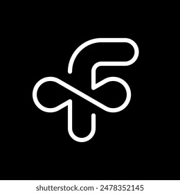 Letra F infinity creative line logo