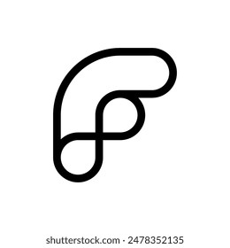 Letter F infinity line creative minimalist logo design