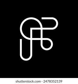 Letter F infinity line creative logo design