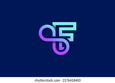 Letter F Infinity Logo design inspiration. suitable for technology, brand and company logos design. vector illustration