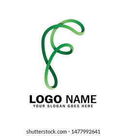 Letter F infinity logo template. Infinity, endless, unlimited symbol
