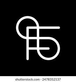 Letter F infinity overlapping line logo design
