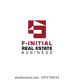letter F initial as building real estate logo icon vector template