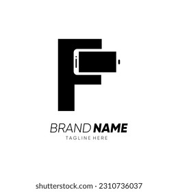 Letter F Initial Handphone Logo Design Vector Icon Graphic Emblem Illustration 