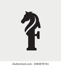 Letter F Initial Horse Logo Design. It would be perfect for an equestrian or any horse related businesses.