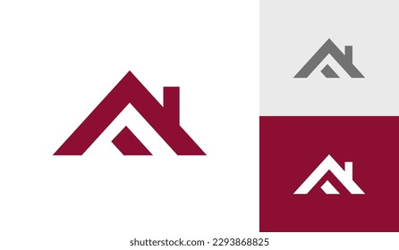 Letter F initial with house roof  logo design