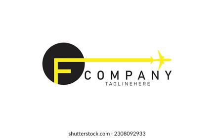 Buchstabe F Initial Jet Plane Logo Design Vektorsymbol Illustration Grafik
