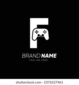 Letter F Initial Joy Stick Controller Game Logo Design Vector Icon Graphic Emblem Illustration