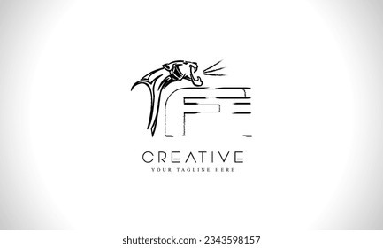 Letter F initial logo design templates