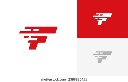 Letra F logotipo inicial, rápido, movimiento, movimiento, vector de diseño de logotipo digital