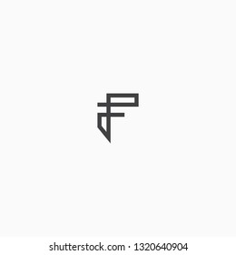 Letter F initial Logo Icon Design Concept - Vector
