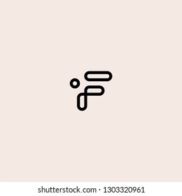 letter F initial logo line digital technology vector icon