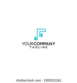 letter F initial logo vector icon