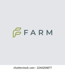 Letter F Initial natural vector logo template