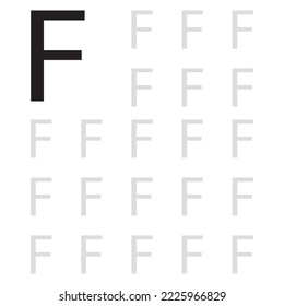 Letter F isolated on white background. Alphabet Letter F. .Font symbol of letter F. Printable Solid Black Letter F Silhouette. Vector illustration.