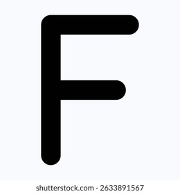 Letter F Isolated Vector Icon, Solid Style Vector Icon. 