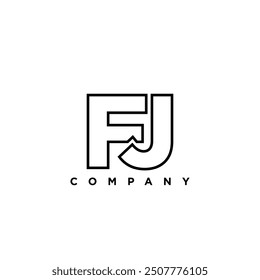 Letter F and J, FJ logo design template. Minimal monogram initial based logotype.