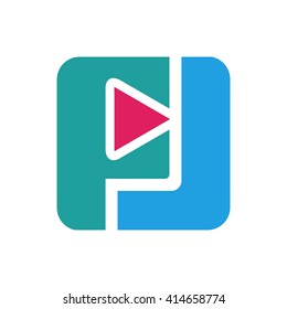 letter F and J logo vector.
