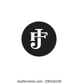letter F and J monogram circle logo
