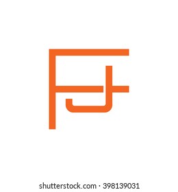 letter F and J monogram logo orange