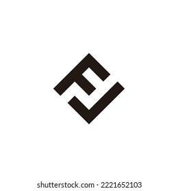 Letter F J square geometric symbol simple logo vector