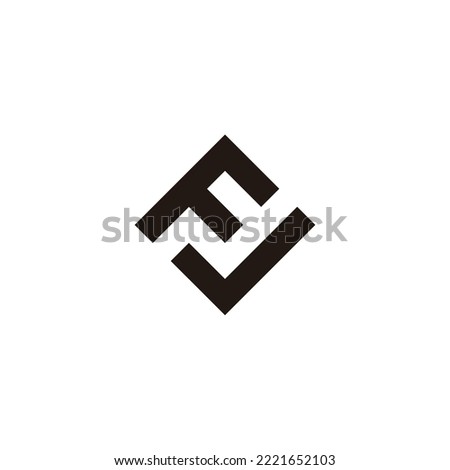 Letter F J square geometric symbol simple logo vector