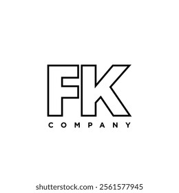 Letter F and K, FK logo design template. Minimal monogram initial based logotype.