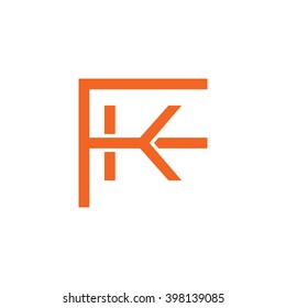 letter F and K monogram logo orange