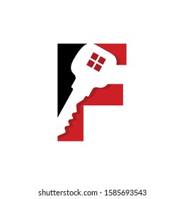 Letter F With Key Logo Vector 001