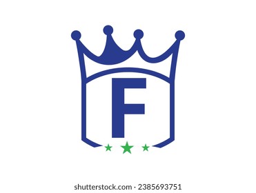 Letter F king crown Design Vector Template. letter logo icon design with king crown Template 