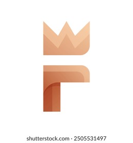 letter F king gradient logo design 