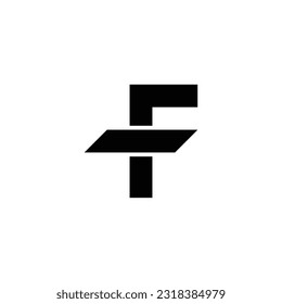 Letter f knife geometric symbol simple logo vector
