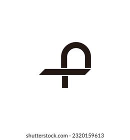Letter f knife geometric symbol simple logo vector