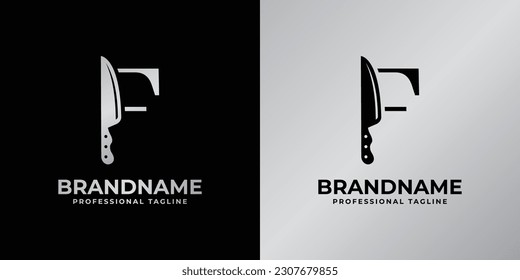 Letter F Knife Logo, Suitable for any business related to knife with F initial.