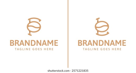 Letter F and L Coffee Logo Set, merges typography with subtle coffee imagery, offering a professional yet inviting feel