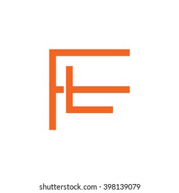 letter F and L monogram logo orange