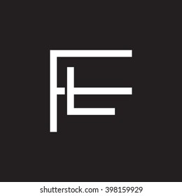 letter F and L monogram logo white black background