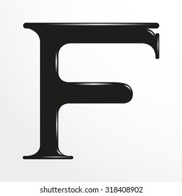 Letter "F" of the Latin alphabet. Vector illustration.