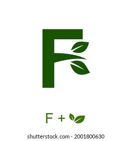 Letter F with a leaf concept. Very suitable in various natural business purposes also for icon, symbol, logo and many more.