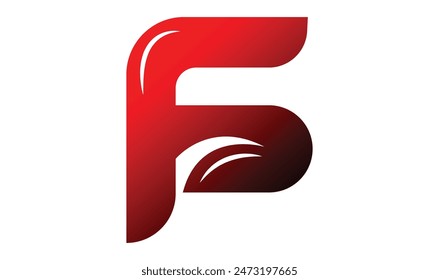 Letter F leaf geometric symbol simple logo vector