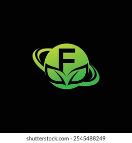 Letra F Hoja Logo Diseño Ilustración vectorial Plantilla, F Hoja logo