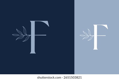 Letter F with leaf logo design vector illustration for spa, beauty, hotel and business