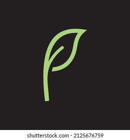 Letter f with leaf logo Royalty Free Vector Image