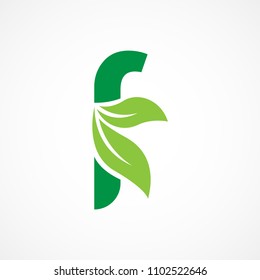 Letter F Leaf Logo Vector Design