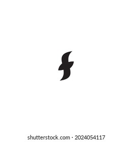 
letter f leaf simple symbol logo vector