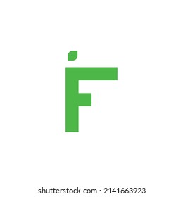 Letter f leaf simple symbol logo vector