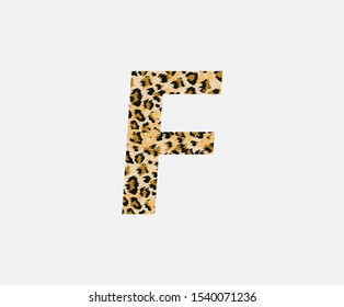 Letter F Leopard Letter Icon , Wild life animal letter F Cheetah Letter Icon. Animal Design Concept.
