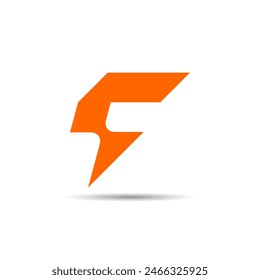 The letter F lighting logo combines a bold, angular "F" with sharp, electrifying lightning bolt elements, conveying energy, power, and intensity.