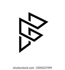 Letter F line art creative unique elegant logo